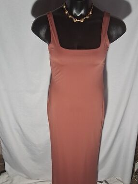 Terracotta Square Neck Maxi Dress